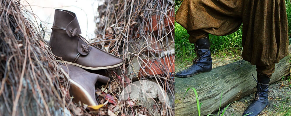 traditional viking shoes in leather