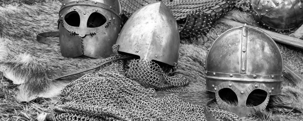 viking armor chainmail and helmet