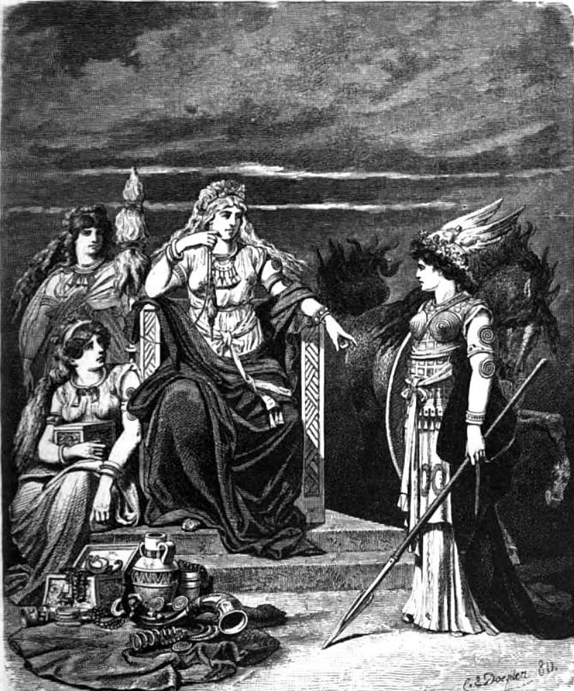 Frigg with her handmaidens, by Carl Emil Doepler, 1882
