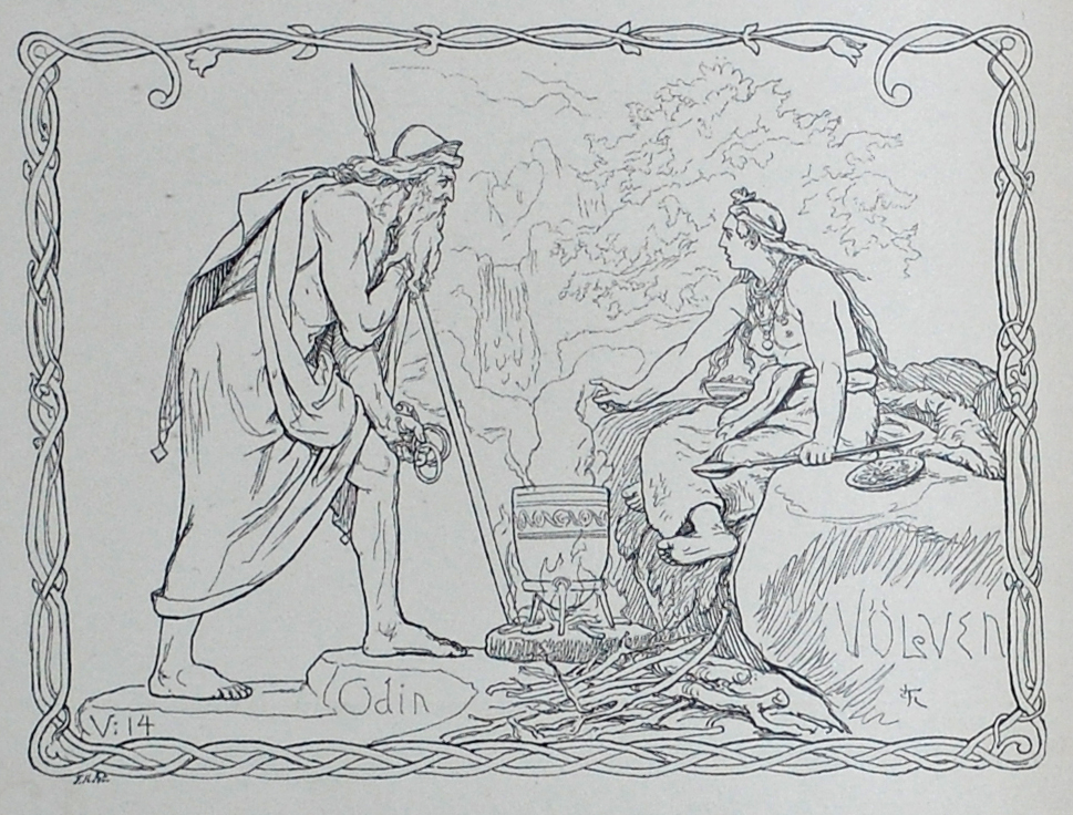 Odin befragt die Seherin, von Lorenz Fröhlich, 1895. Quelle: University of Victoria