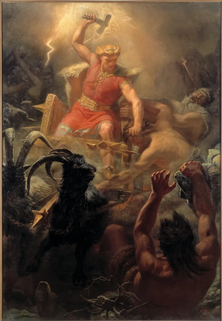 Thors Kampf mit den Riesen, von Mårten Eskil Winge, 1872