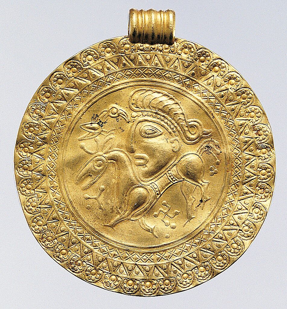 Goldene Brakteate mit Odin zu Pferd, ca. 400–600 n. Chr. Quelle: Metropolitan Museum of Art