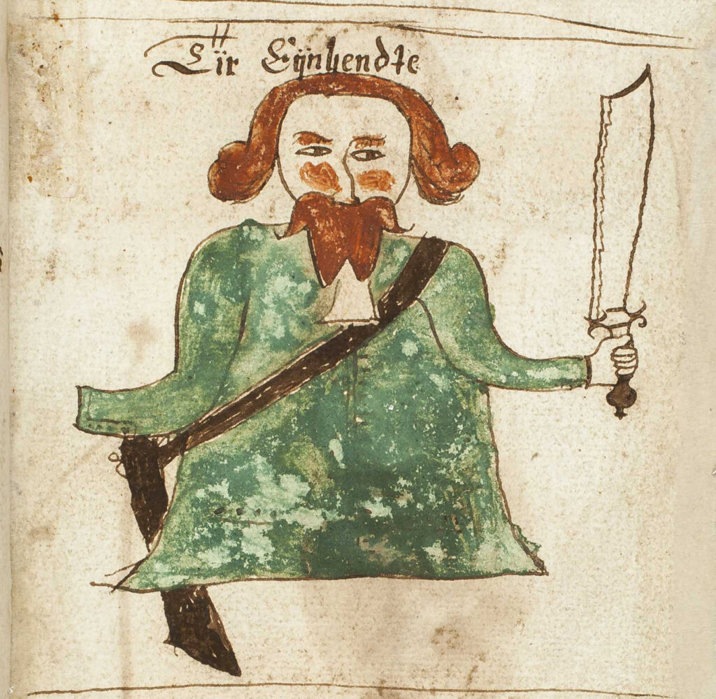 Tyr, isländisches Manuskript AM 738 4to, fol. 38r., 1680. Quelle: Stofnun Árna Magnússonar í íslenskum fræðum
