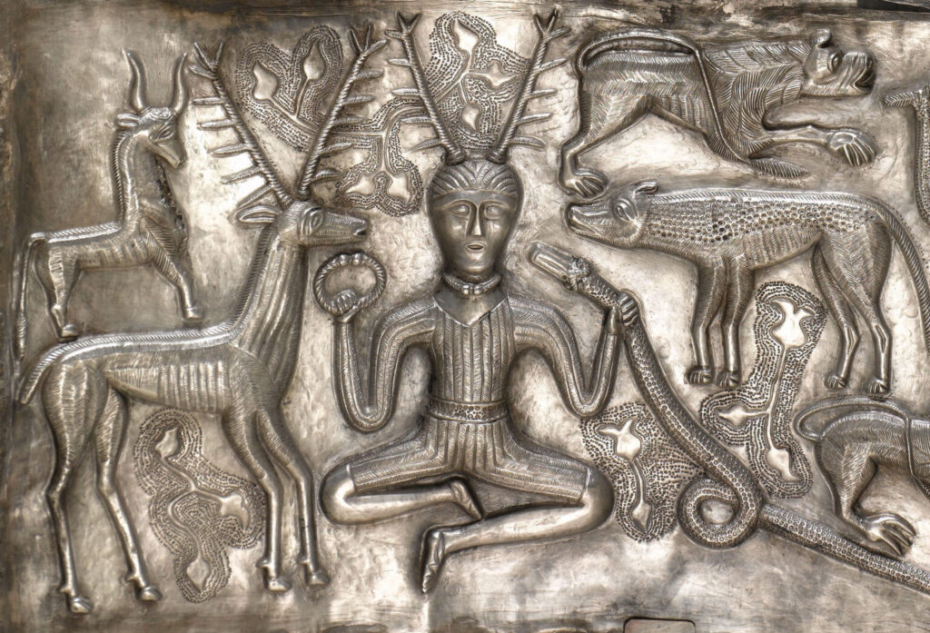 Celtic god on the Gundestrup Cauldron, Denmark, c. 1st-3rd century AD