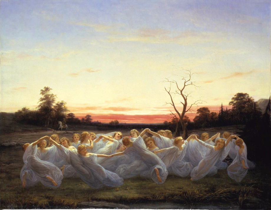 Ängsälvor (Wiesenelfen), von Nils Blommer, 1850. Quelle: Schwedisches Nationalmuseum