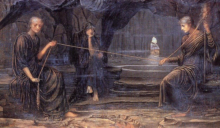 Détail de « Un fil d'or », par John Melhuish Strudwick, 1885. Source : Tate