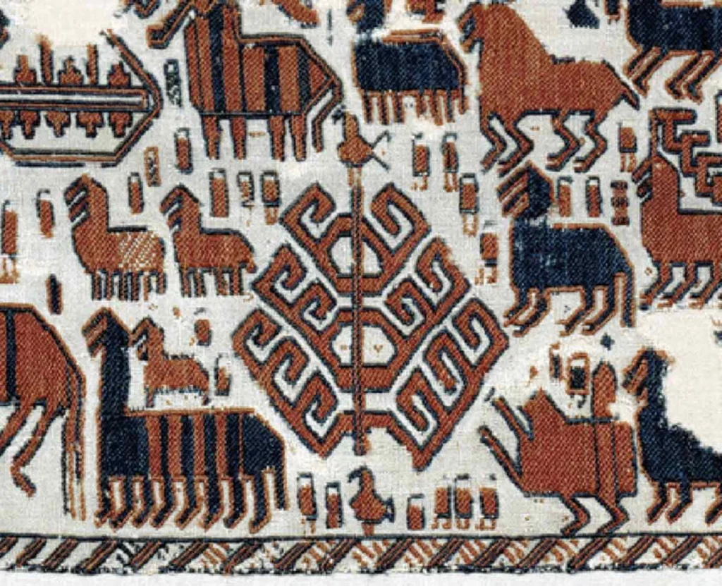 Fragment des Overhogdal- Wandteppichs mit der Darstellung von Sleipnir