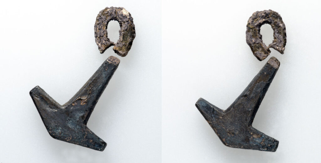Silver Mjolnir pendant discovered in a burial at Repton