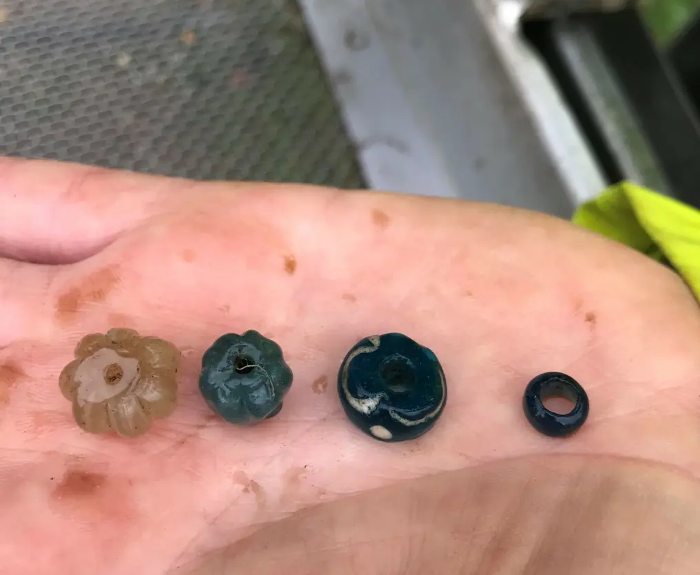 Examples of glass beads found in graves at Orsta