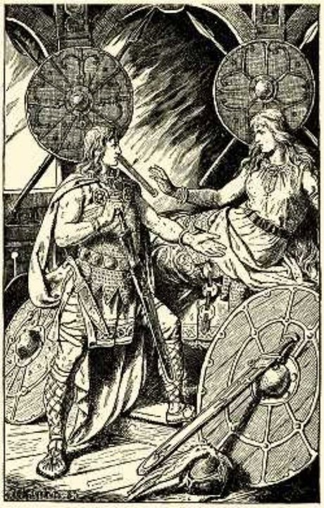 Sigurd and Brynhild, by Harry G. Theaker, 1916