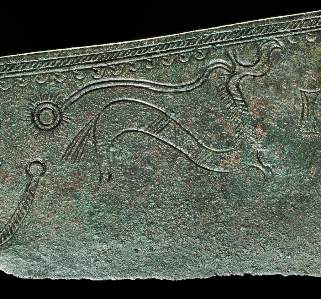 Bronze razor with a sun horse motif, Denmark