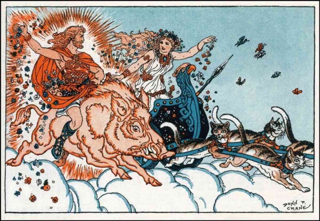 Freyr and Freyja, by Donn T. Crane, 1920